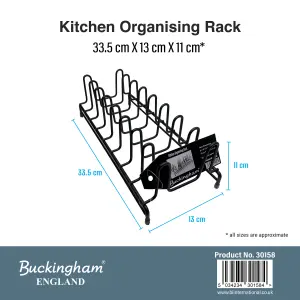 Buckingham Kitchen Organising Tidy Plate Drainer Storage Rack , Black , High End Premium Quality