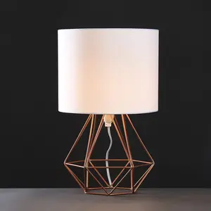 Bartelt Metal Table Lamp Copper Base/White Shade / Yes / G