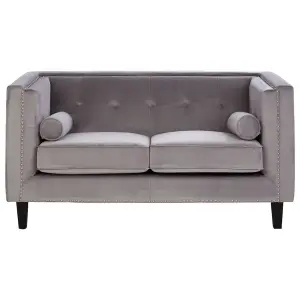 Interiors by Premier Felisa Two Seater Grey Velvet Sofa