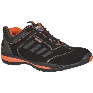 Portwest Mens Steelite Lusum S1P HRO Suede Safety Shoes Black/Orange (10 UK)