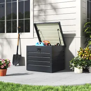 200L Lockable Metal Outdoor Garden Storage Box Without Wheels in Anthracite