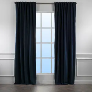 Extra Long & Extra Wide Decorative Curtain Single Panel Royal Blue / 140cm Width x 200cm Drop