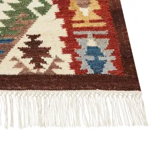 Wool Kilim Area Rug 160 x 230 cm Multicolour AREVIK