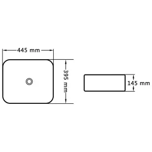 Wash Basin 44.5x39.5x14.5 cm Ceramic Black