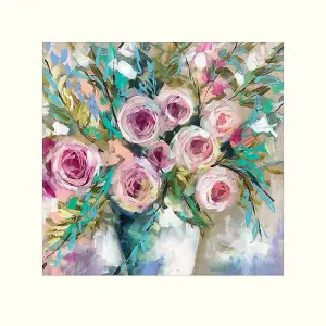 Amanda Brooks Lemon Scented Gum & Bush Roses Print Multicoloured (40cm x 40cm)