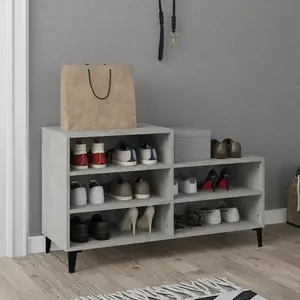 Berkfield Shoe Cabinet Concrete Grey 102x36x60 cm Engineered Wood