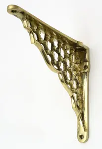 Castelion Single Small Brass Honeycomb Shelf Bracket