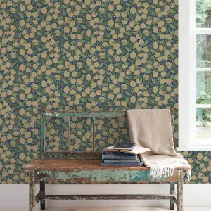 Galerie Apelviken 2 Blue Orange Floral Woodland Smooth Wallpaper