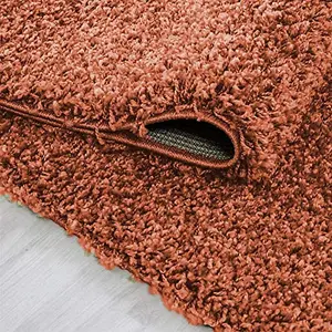 Abaseen 120x170 cm Terracotta Shaggy Rug - Soft Touch Thick Pile Modern Rugs - Washable Area Rugs for Home and Office