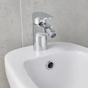 GoodHome Cavally Standard Chrome effect Round Bidet Mono mixer Tap