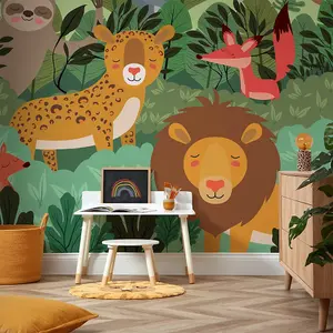 Rumble In The Jungle Mural In Multicoloured (350cm x 240cm)