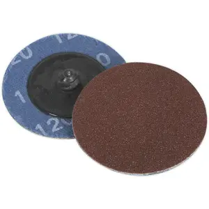 10 Pack of 50mm Quick Change Mini Sanding Discs - 120 Grit Aluminium Oxide for Smooth Finishes