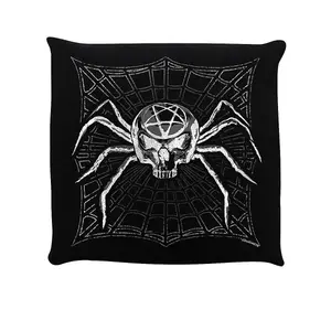 Grindstore Pentagram Spider Filled Cushion Black (One Size)