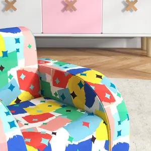 AIYAPLAY Kids Armchair, Foldable Toddler Chair for Bedroom - Multicoloured