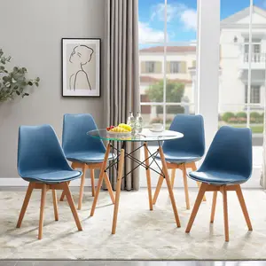 Nero Upholstered Dining Chair (Set of 6) Blue