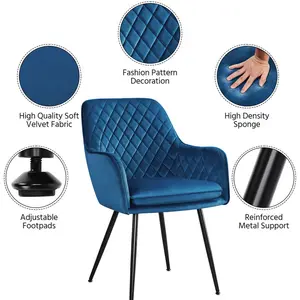  Upholstered Dining Chair (Set of 2) Blue