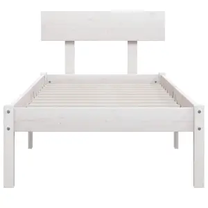 Berkfield Bed Frame White Solid Wood Pine 100x200 cm