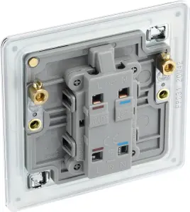 BG Electrical FPC31 Nexus Screwless Flat-Plate Single Switch Polished Chrome Neon 2 Way 20A