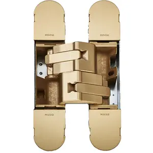 3D Flush Faced Concealed Cabinet Hinge - 180 Degree Opening Wardrobe SATIN BRASS