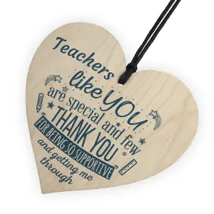 Red Ocean Teachers Like You Wood Heart Plaque Sign Leaving Gift Nursery Preschool End Of Term Thank You