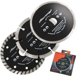 Neilsen 3pc Dry Diamond Cutting Blade Disc Brick Grinder 115mm 4.5" Set