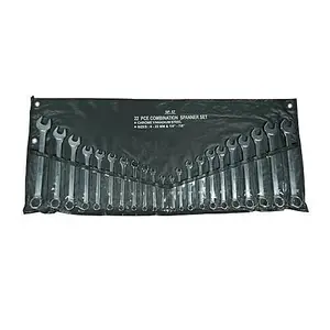 22 Piece 6mm 22mm & 1/4" Inch 7/8 Inch Combination Spanner Set In Storage Wall