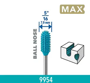 DREMEL MAX 9954 Ball Nose Power Carving Bit (Dia: 7.9mm) (1/Pack)