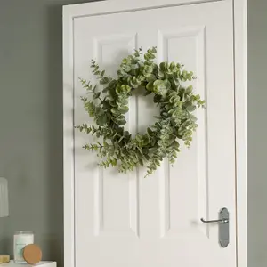 Artificial Door Wall Eucalyptus Wreath Home Decor, Green - One Size