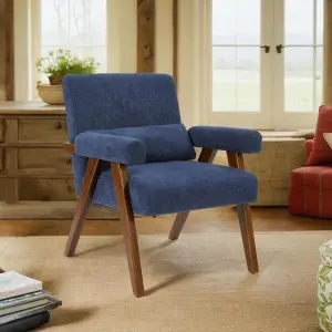 Modern Accent Chairs with Thick Padded Cushion Arm Chair,Blue Grey