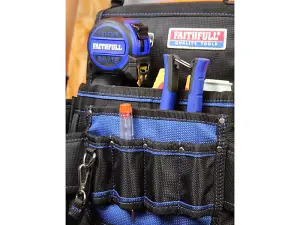 Durable Faithfull Electricians Tool Pouch - 2100D Nylon with Multiple Tool Slots