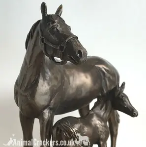 Horse and Foal figurine in solid cold cast bronze designed by David Geenty