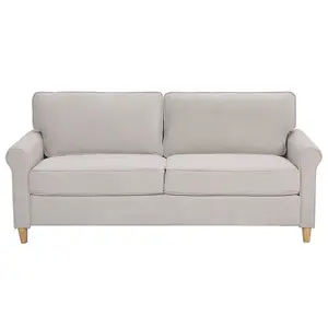 3 Seater Velvet Sofa Beige RONNEBY