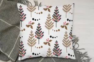 Christmas Tree, Holly leaf pattern (Cushion) / 45cm x 45cm