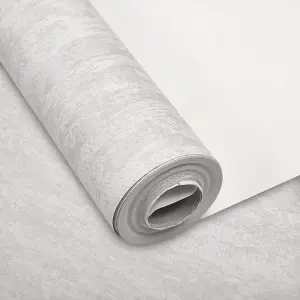 Grey Plain Effect Non Woven Embossed Patterned Wallpaper