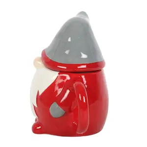 Something Different Gonk Lidded Christmas Mug Red/Grey (One Size)