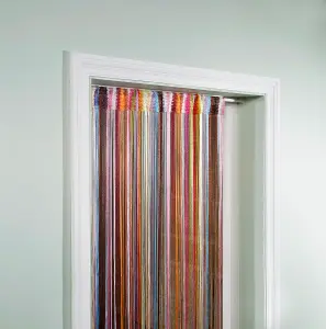 Multicolour String Door Curtain Fly Screen - 90 x 200cm Colourful Summer Doorway - Keeps Flies, Insects, Wasps Out