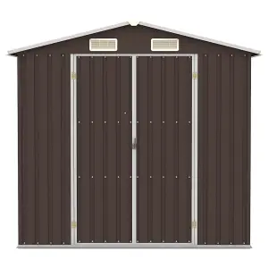 Berkfield Garden Shed Brown 205x129x183 cm Galvanised Steel