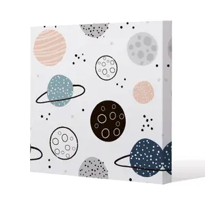 Child hand drawn space elements (Canvas Print) / 101 x 101 x 4cm