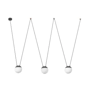 Luminosa Mine 3 Light Grey Suspension Pendant, E27