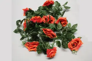 Best Artificial 7ft Champagne Silk Rose Garland decoration - perfect from home, office or events