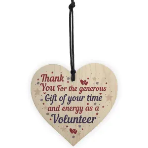 Red Ocean Thank You Gift For Volunteer Work Colleague Handmade Wooden Hanging Heart Plaque Friendship Keepsake