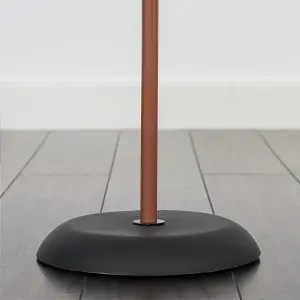 ValueLights Dalby Modern Copper & Black Uplighter Floor Lamp with White Shade - Includes 6w LED GLS Bulb 3000K Warm White