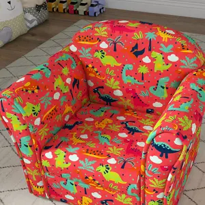 AIYAPLAY Kids Sofa Chair with Dinosaur Design for Bedroom, Playroom, Red