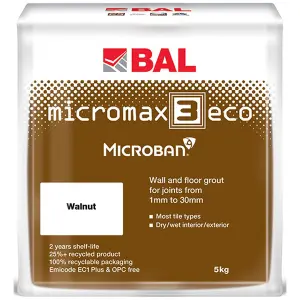 BAL Micromax3 ECO Antimicrobial Wall & Floor Walnut Grout, 5kg