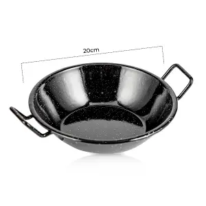 Royalford 20cm Enamel Wok Pan for Shallow & Deep Frying