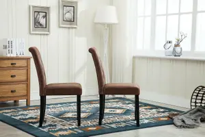 MCC Direct Fabric Dining Chairs Brown