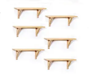 Pack of 6 x 585mm Decorative Pine Shelves (Shelf Kit)