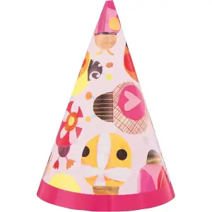 Unique Party Mini Ladybird 1st Birthday Party Hats (Pack of 8) Pink (One Size)