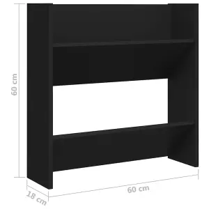 Berkfield Wall Shoe Cabinets 4 pcs Black 60x18x60 cm Engineered Wood