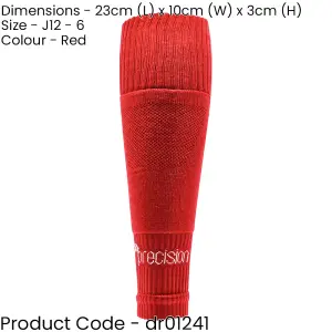 JUNIOR SIZE 12-6 Pro Footless Sleeve Football Socks - RED - Stretch Fit